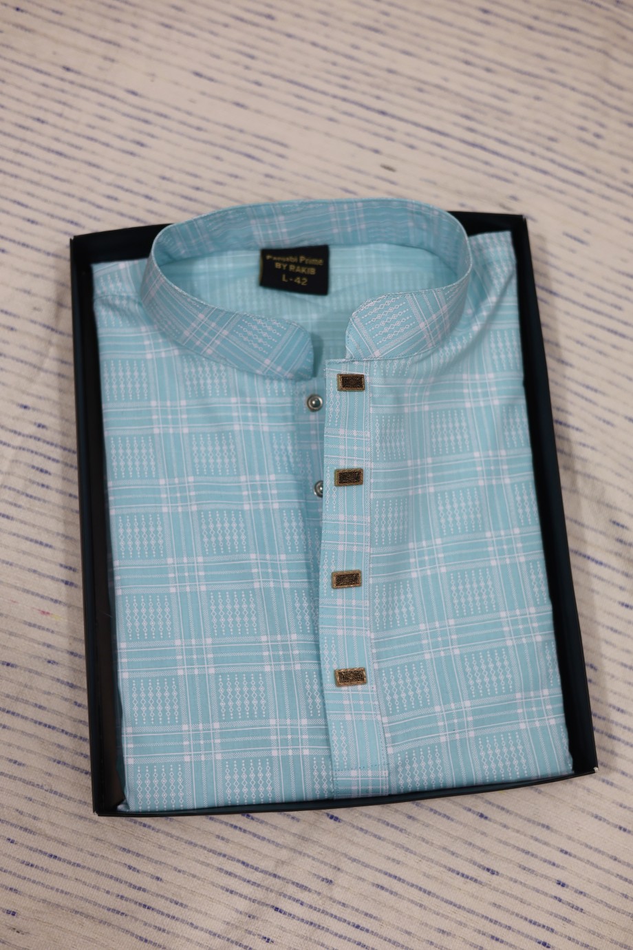 Printed Check Punjabi (আকাশী কালার) 2