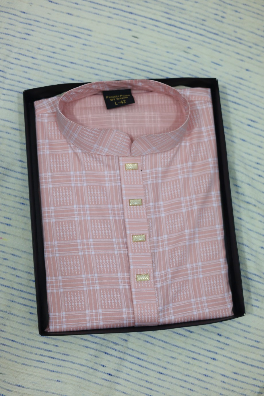 Printed Check Punjabi (মিষ্টি কালার) 1